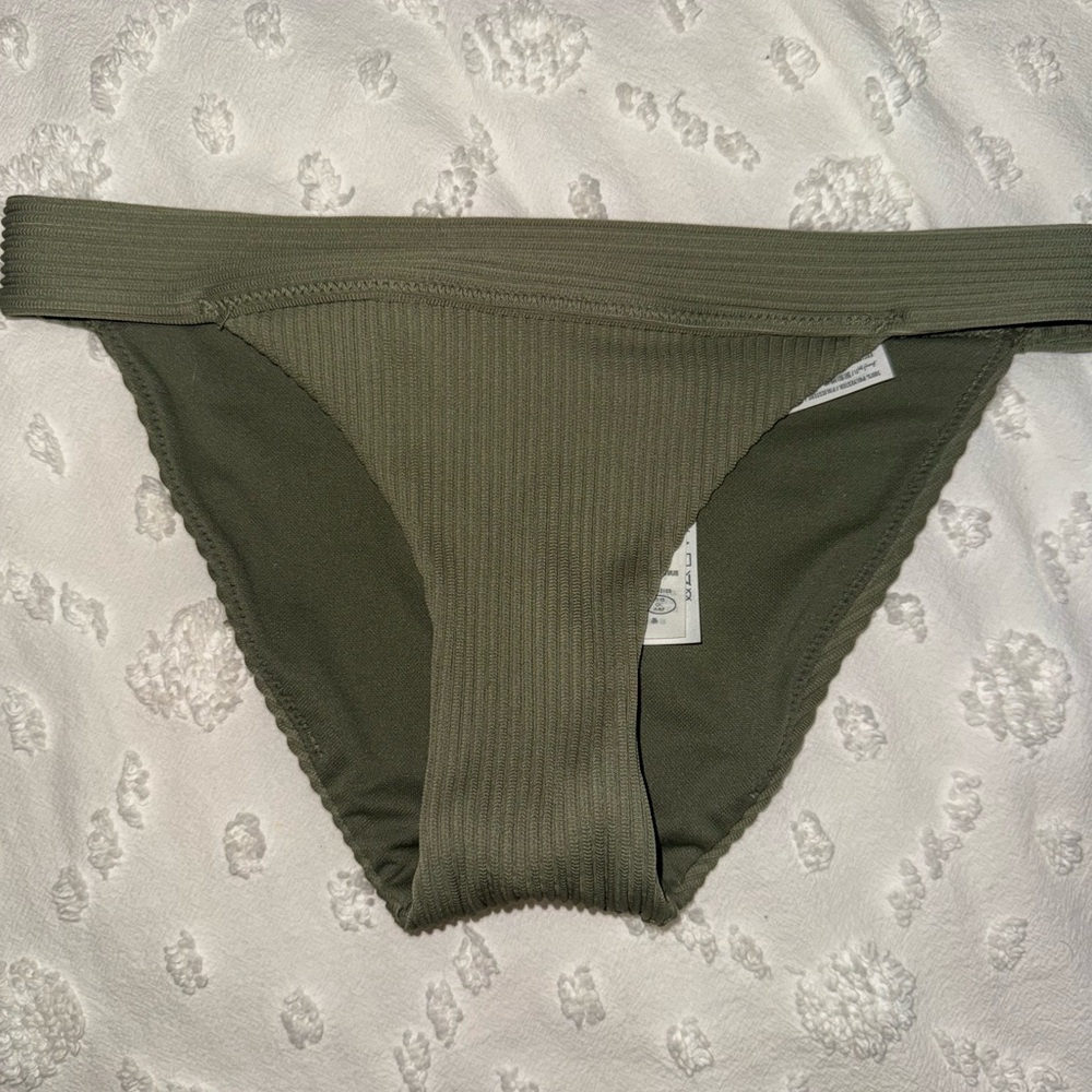 Hollister Olive Ribbed Swim Bottoms